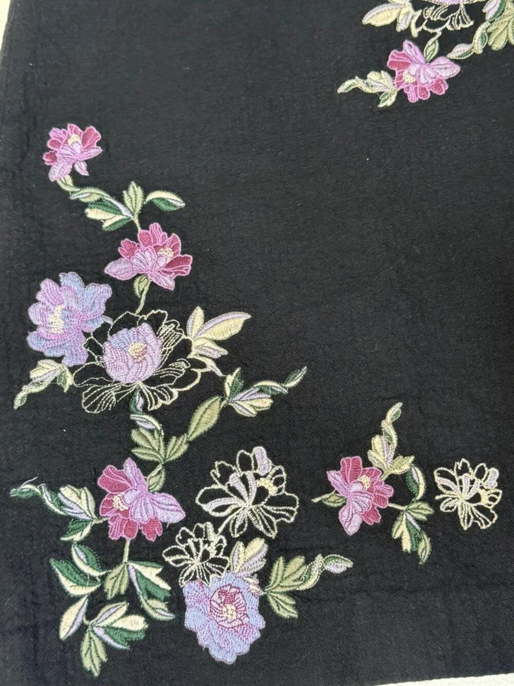 LOFT Petites Black Floral Embroidered Mini Skirt 0P